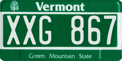 VT license plate XXG867
