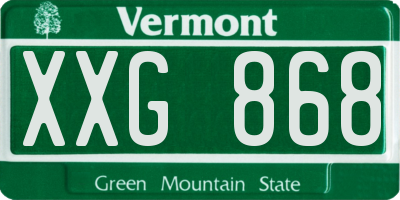 VT license plate XXG868