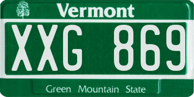 VT license plate XXG869