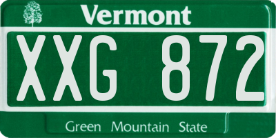 VT license plate XXG872