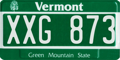 VT license plate XXG873