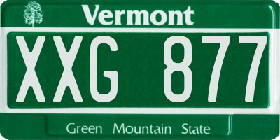 VT license plate XXG877