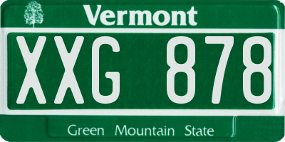 VT license plate XXG878