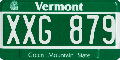 VT license plate XXG879