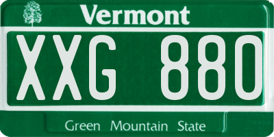 VT license plate XXG880