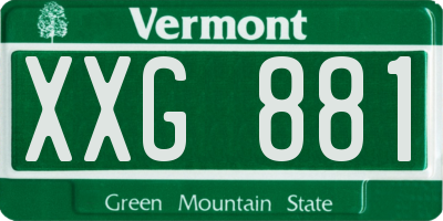VT license plate XXG881