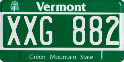 VT license plate XXG882