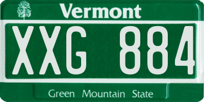 VT license plate XXG884