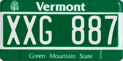 VT license plate XXG887