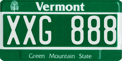 VT license plate XXG888