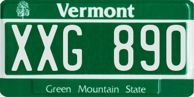 VT license plate XXG890