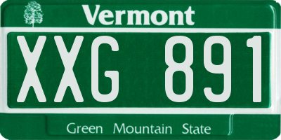 VT license plate XXG891