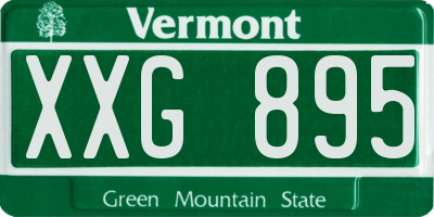 VT license plate XXG895
