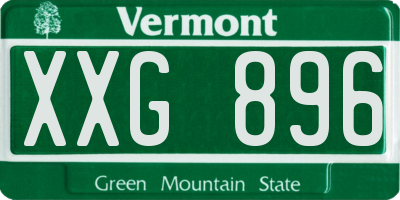 VT license plate XXG896