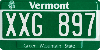 VT license plate XXG897