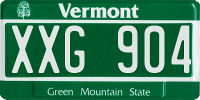 VT license plate XXG904