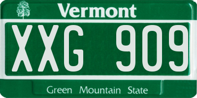 VT license plate XXG909