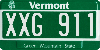 VT license plate XXG911