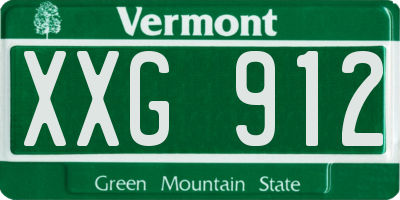 VT license plate XXG912