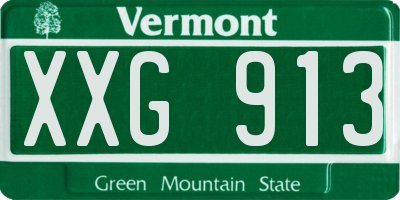 VT license plate XXG913
