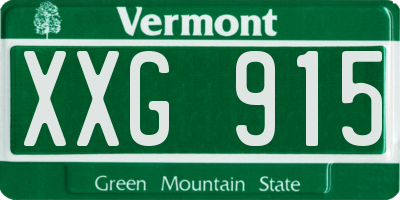 VT license plate XXG915