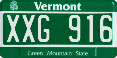 VT license plate XXG916