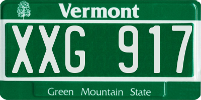 VT license plate XXG917