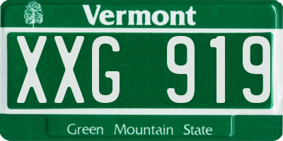 VT license plate XXG919