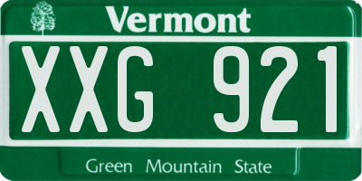 VT license plate XXG921