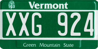 VT license plate XXG924