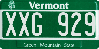 VT license plate XXG929