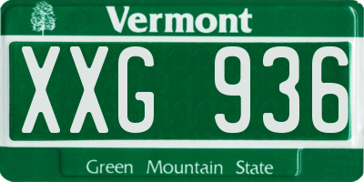 VT license plate XXG936
