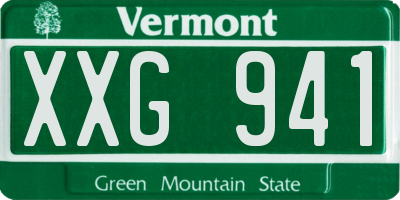 VT license plate XXG941