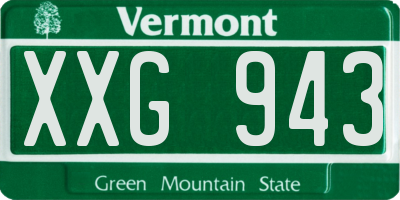 VT license plate XXG943