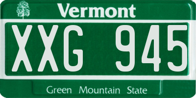 VT license plate XXG945