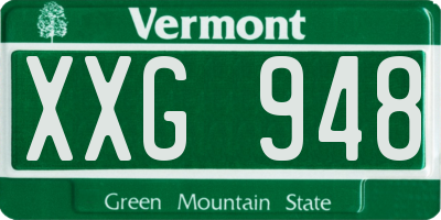 VT license plate XXG948