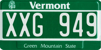 VT license plate XXG949