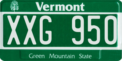 VT license plate XXG950