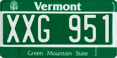 VT license plate XXG951