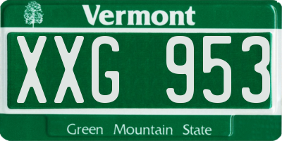 VT license plate XXG953