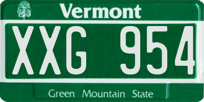 VT license plate XXG954