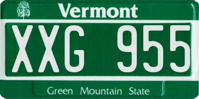VT license plate XXG955