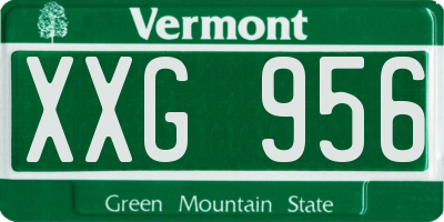 VT license plate XXG956