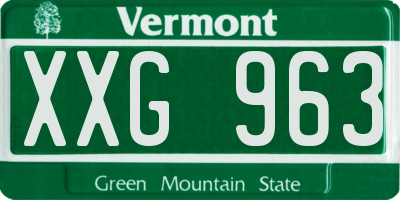 VT license plate XXG963