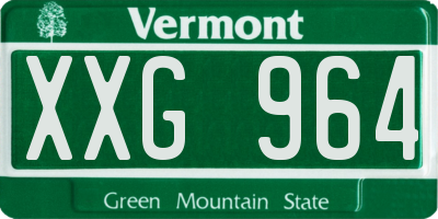 VT license plate XXG964
