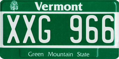 VT license plate XXG966