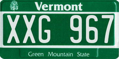 VT license plate XXG967
