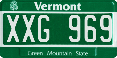 VT license plate XXG969