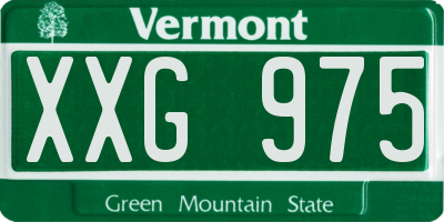 VT license plate XXG975