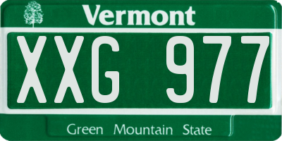 VT license plate XXG977